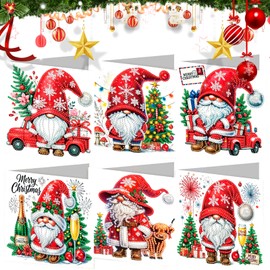 6 Pcs Diamond Art Christmas Cards with Envelopes DIY Diamond Art Kits Christmas Diamond Art DIY Gift 5D Diamond Painting Cards Glitter Greeting Cards Xmas Craft for Christmas Birthday Gift