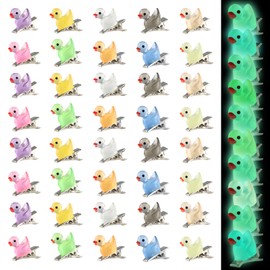 40 Pcs Mini Resin Duck Hair Clips, Cute Glow Hairpin Colorful Hair Accessories for Girls Women Rave Music Festival Holiday Party Supplies