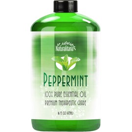 Naturalitana Aromatherapy Peppermint Essential Oil for Diffuser, Topical, Soap, Candle, Bath Bomb, Home & Office 16 Oz Bulk