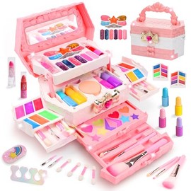 Maquillaje Para Niñas, Estuche De Pinturas Lavable, Set De Maquillaje Para Niñas, Juguetes De Princesas De Simulación, Paleta De Colores De Varios Niv