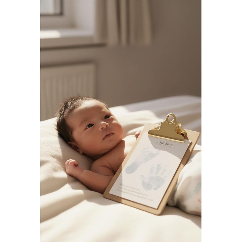 Moon Card Hand Paw Shape Clipboard Baby Stamp (Gold)