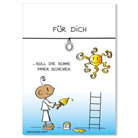 Glücksschmiedin - Handmade Lucky Bracelet - The Little Yogi - with Various Silver-Coloured Pendants and Personal Card, Metal, Without Stone