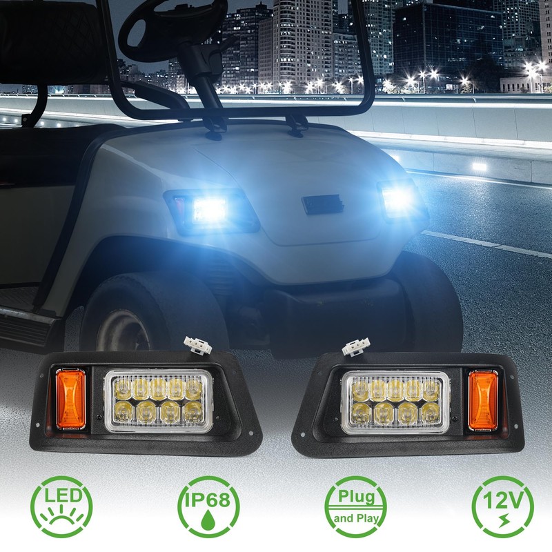 10L0L 12V Golf Cart Headlight Kit Compatible with Yamaha G14,