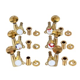 6Pcs Full Closed Guitar Tuning Key Accurate Fast Operation Stable Metal Tuning Pegs for Acoustic Electric Guitar Gold 3L 3R