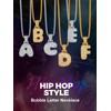 Richsteel Diamond Bubble Letter Necklace E Initial Chain for Men