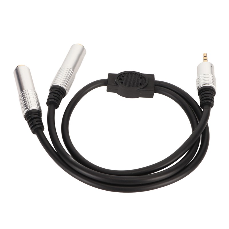3.5mm to Dual 6.35mm Cable Male to Dual Female Plug