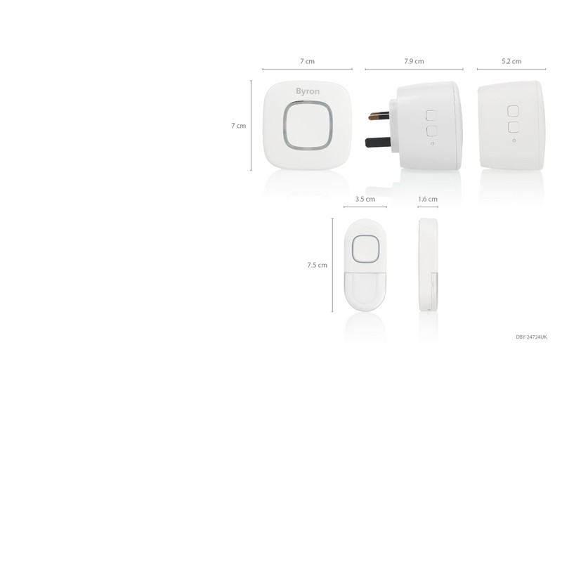 Byron Wireless Portable Doorbell Set - Smart Control - 200m