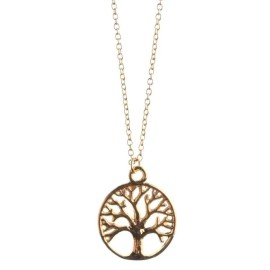 ECRU metal New USA Made ECRU Metal Gold Tone Tree Pendant 16" Necklace NWT
