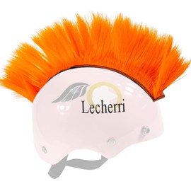 Lecherri Hawk for Helmet 1PC Helmet Accessories Helmet Mohawk Hair Decoration for Motorcycle Helmet Bicycle Helmet Ski Helmet Orange Color (Helmet Not Included)