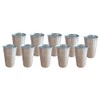 BURI 10 Stainless Steel Drinking Cups 500 ml Hammered Metal
