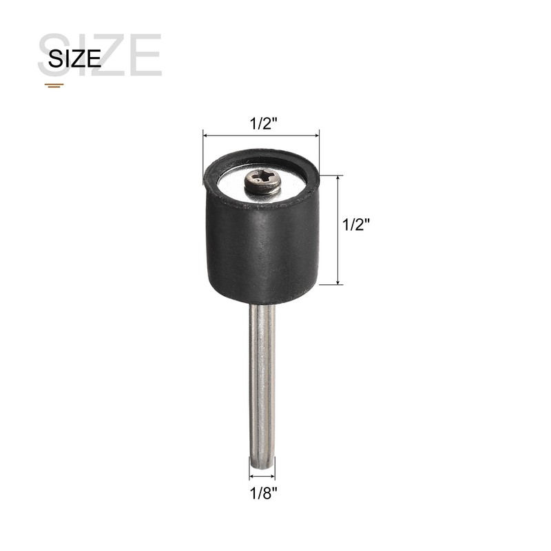 sourcing map 1/2 Inch Drum Rubber Mandrels 1/8 Inch Shank