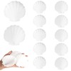 Brilucky 10 Pcs Large Plastic Scallop Shells,3.5'' White Faux Seashells