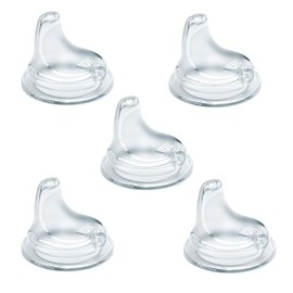 NUK - Boquilla de silicona de repuesto para todas las copas NUK Active y Learner, transparente, paquete de 5