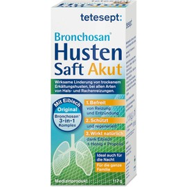 tetesept Bronchosan Cough Acute Juice - 1 x 117g - Cold Remedy for Dry Cold Cough - Soothing and Soothing