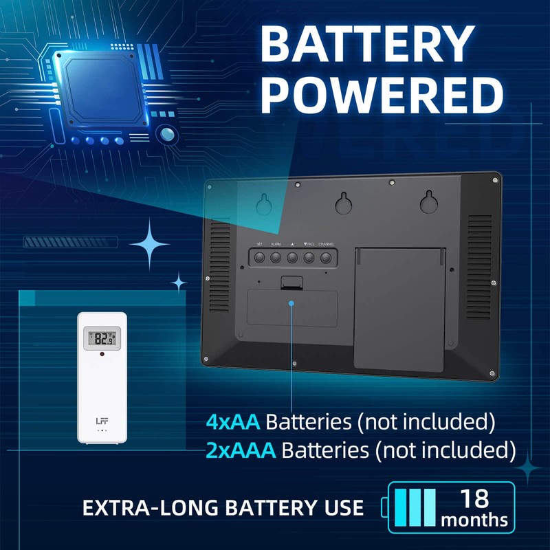 LFF Atomic Clock 4.5" Numbers, Atomic Wall Clock with Indoor