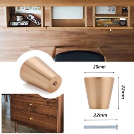 Bymivofun Pack of 10 Gold Metal Cabinet Knobs, Aluminium Drawer Handles with Screws, Gold Round Drawer Handles for Drawers, Cupboards, Bookcases, Cabinet Doors