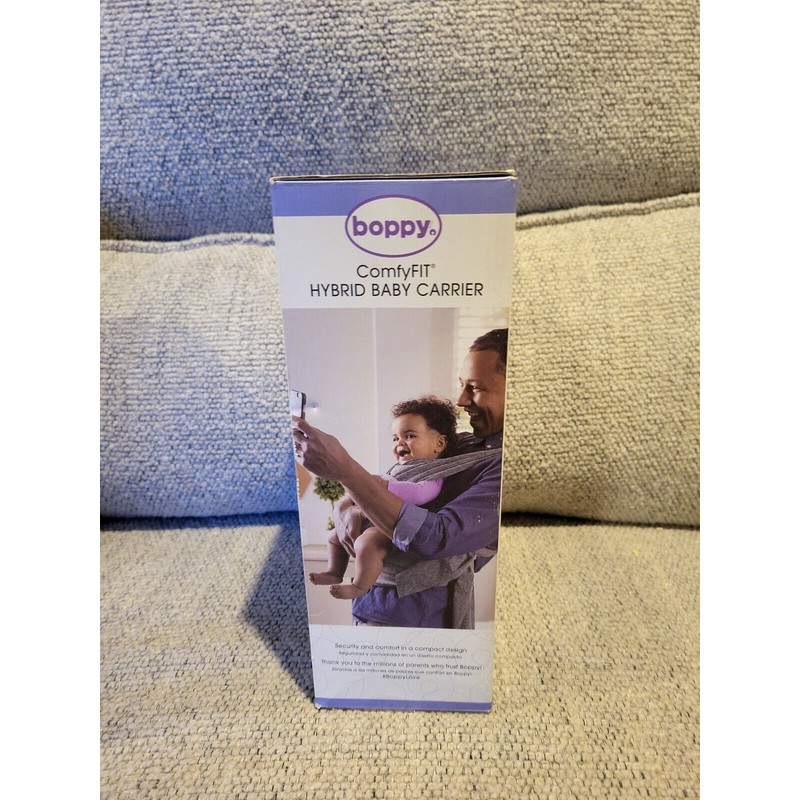 Carries children 8-35 lb. Boppy Buckle-Free Baby Carrier heathered grey