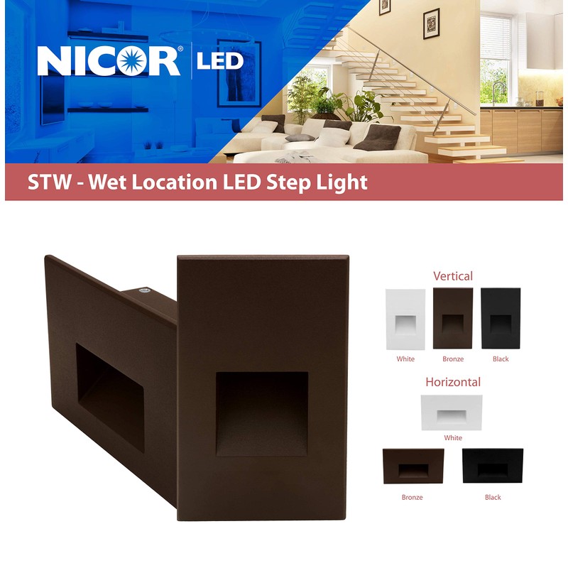 NICOR Lighting STW11203KHBZ STW Step Light, 5x3, Bronze