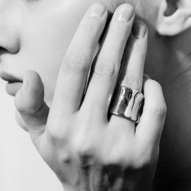 20mm Width Chunky Wide Stainless Steel Wedding Band Statement Promise Anniversary Ring (Silver, 9)