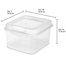 Sterilite FlipTop, Stackable Small Storage Bin with Hinging Lid, Plastic Container to Organize Desk at Home, Office, Clear, 24-Pack