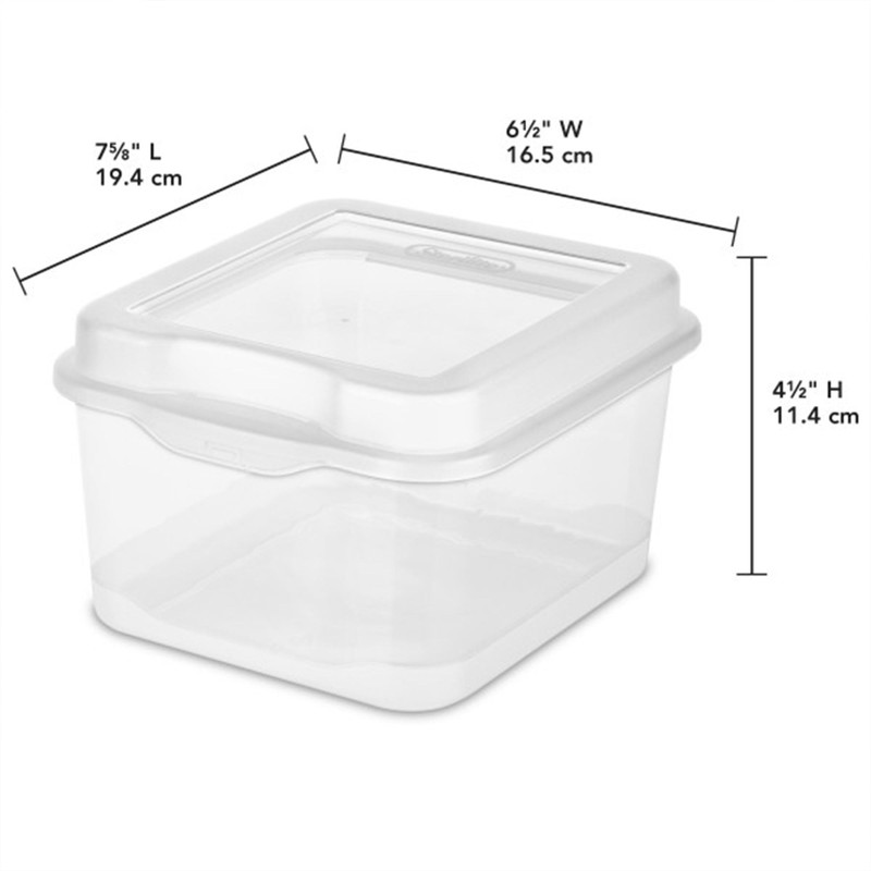 Sterilite FlipTop, Stackable Small Storage Bin with Hinging Lid, Plastic
