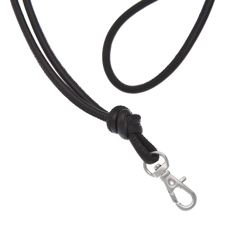 Soft nappa leather lanyard - assorted colours chrome colour clips