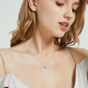 LWXIE Diamond Cat Necklace for Women 925 Sterling Silver Cat