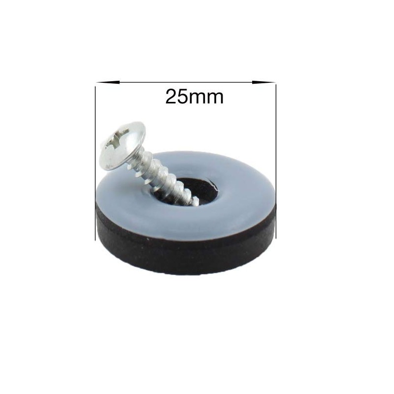 (4pcs) 25mm Round Screw-in PTFE Teflon Furniture Glides by Lifeswonderful®