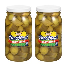 Best Maid Products Dilly Bites 80 Ounce - Bite Size Chucks of Delicious Dill (2 Pack)