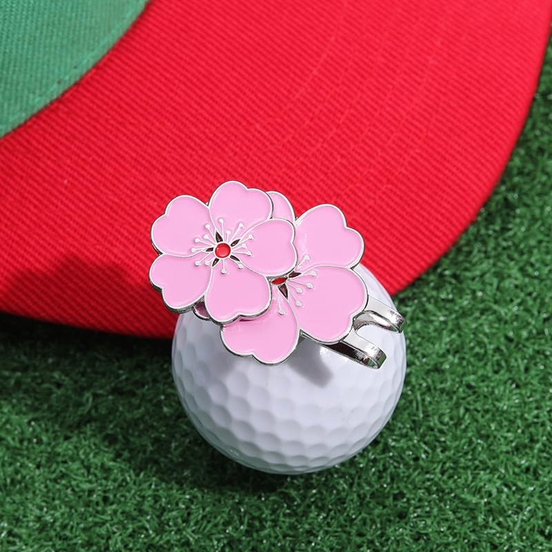 Golf Hat Clip Peach Blossom Ball Markers Hat Clip Magnetic