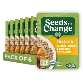 Seeds of Change Organic Quinoa Brown Red Rice with Flaxseed 8.5 oz Pack of 6