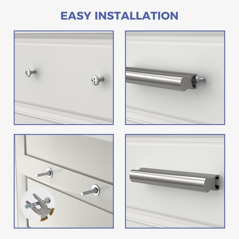 Peaha 5 Pack Adjustable Cabinet Pulls Silver Cabinet Handles for