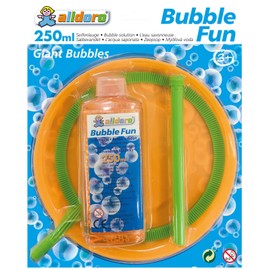alldoro 60636 Bubble Fun Giant Bubble Ring Diameter 21 cm with 250 ml Soap Suds XXL Ring Rod Set with Plate and Bubble Water for Jumbo Bubbles Children from 3 Years and Adults Green