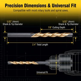 50 Pcs Drywall Cutting Bit 5/32" Drywall Guidepoint-Cutting Bits Drywall-Guide Point Cutting Bits Drywall-Cutting Tool for with Spiral Saw and Power Tools