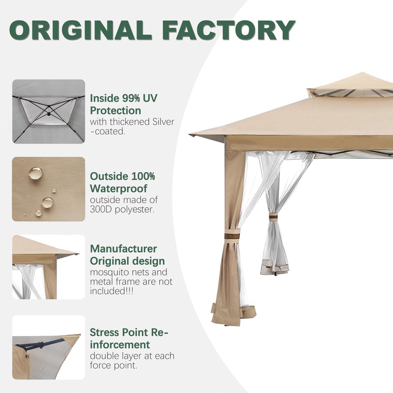 JANCANOPY Canopy Cover Compatible with ABC 13x13 Pop Up Gazebo