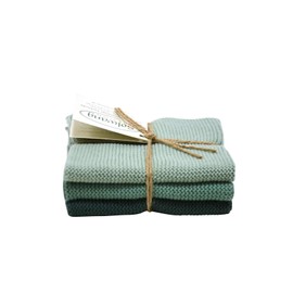 Solwang 3-Piece Organic Cotton Dish Cloths Set, Green