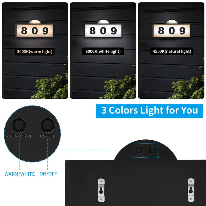 Solar House Numbers for Outside, Aqonsie Solar Powered Address Sign