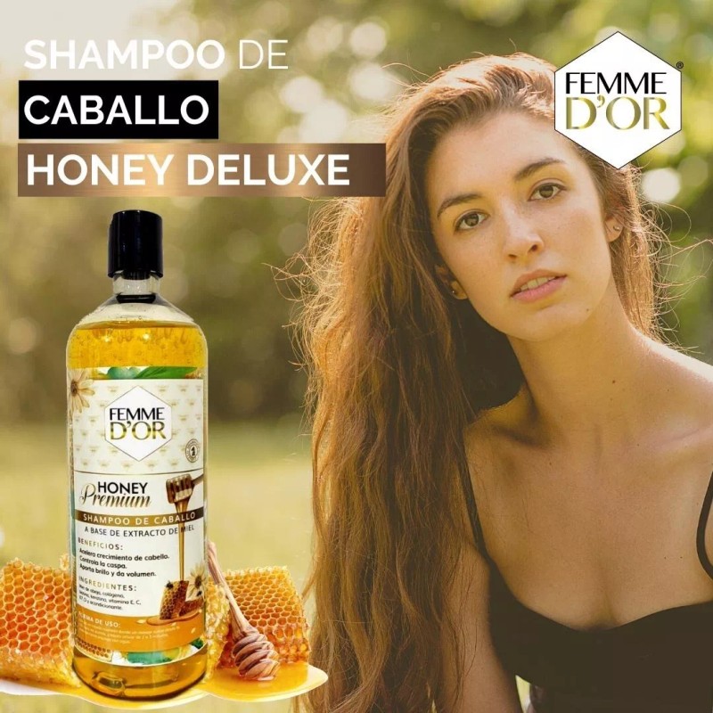 Femme D'or Shampoo Restaurador Con Keratina + Miel, Colágeno Y