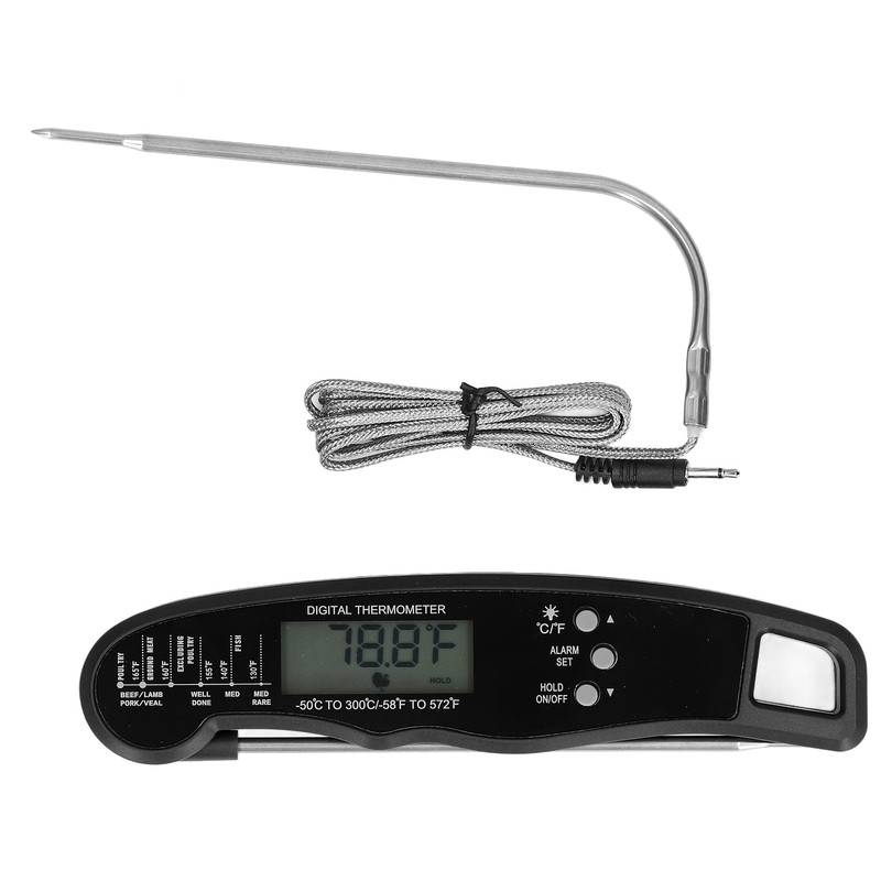 Barbecue Thermometer Double Probe Head LCD Display Easy to Store