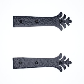 2 Pack 6 Inch Black Faux Strap Hinges - Hand Forged Dummy Faux Doors Hinge – Rustic Iron Hinges for Farmhouse Shutter, Carriage Door, Barn Door, Castle Door, and Gates – The Ionian Series