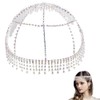 GORGECRAFT Headgear with Tassel and Crystal Rhinestone Multilayer Head Chain