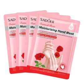 4 Pairs Rose Hand Care Hand Mask, Nourishing Moisturises Hand Mask, for Cracked Dry Ageing Women and Men, Smooth
