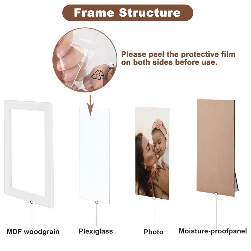 DMSELL 4 Pack White 6x4 Photo Frame, White Picture Frames