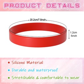 Bouiexye 60 Pieces Rubber Bracelets Red Sports Band Unisex for Sports Teams Party Games Fashion Decorations