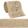 CABODYALS 3.46 Inch Gold Jacquard Embroidered Ribbon Polyester Sequin Bead