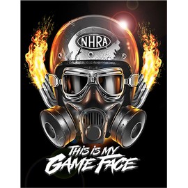 Desperate Enterprises NHRA - Game Face Tin Sign - Nostalgic Vintage Metal Wall Decor - Made in USA - 12.5"W x 16"H