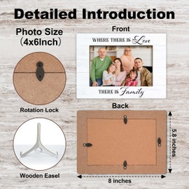 YSTEP Family Photo Frame - Wood 4x6 Picture Frame for Desk Display - Adoption Day Gifts