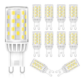 Lososuch G9 Led Bulbs Dimmable 5W 6000k Daylight, Replace G9 40W 60W Halogen, AC 120V 550LM Bi-pin G9 T4 Neutral LED Bulbs for Chandelier Wall Pendant Ceiling Lamps No-Flicker,10-Pack