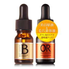 EBIS Cosmetics (EBiS) Whitening & Pore Countermeasure Bee White 0.3 fl oz (10 ml) x Orage Mandarin 0.4 fl oz (10 ml) W Set Beauty Serum Unisex Made in Japan