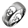MJ Metals Jewelry Brushed Stainless Steel cut out Skull Ring
